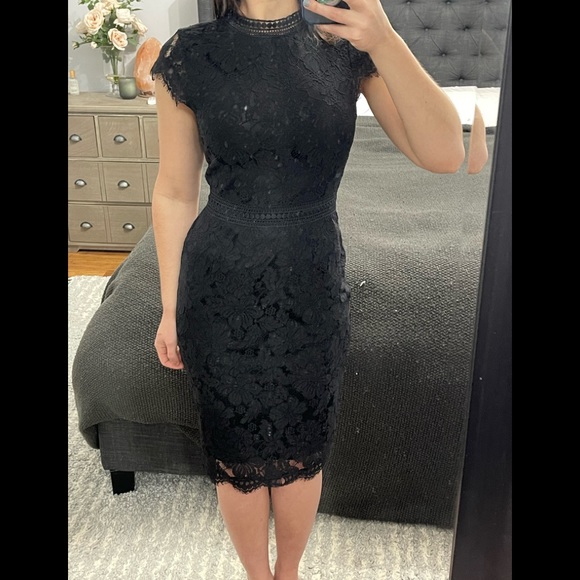 H&M Dresses & Skirts - Black lace high collar H+M dress xs